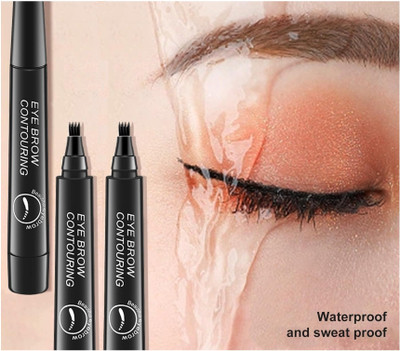 tanvi27 Eyebrow Tattoo Pen Micro-Forked Brushes 4D Eyebrows Color and Shape(Natural Black)