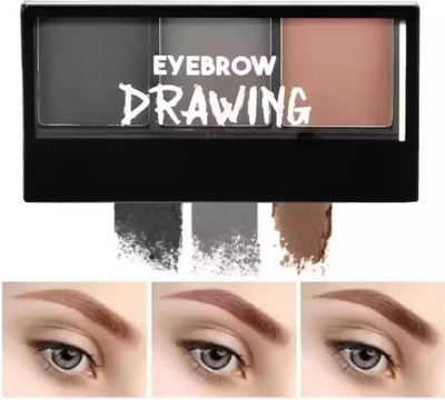 YAWI New Eyebrow Powder Cake with brush Brow Palette Eyebrow Enhancer Waterproof(MULTI COLOR)