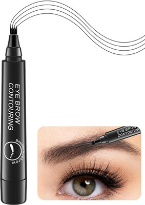 ADJD 4 Micro-Fork Eyebrow Pen Applicator Creates Flawless Natural Looking Brows(BLACK)