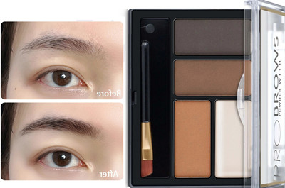 manasona The Brow Eyebrow Enhancer Palette Easily blendable Dual-ended applicator(MUTE COLORS)