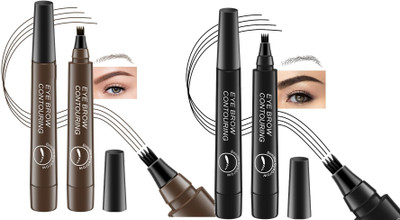 YAWI Combo of Black and Brown fork tip tattoo pen 5 ml(Brown, black)