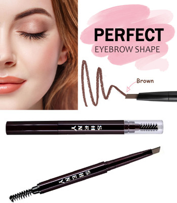 Sheny 2 In 1 Long Lasting Smudge proof Eyebrow Pencil and eyebrow Brush ( BROWN )(BROWN)