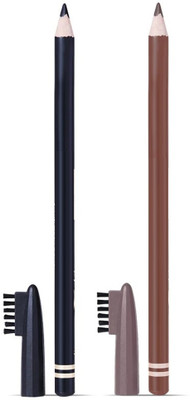 LILLYAMOR Magic Brow Define Eyebrow Pencil Pack Of 2(Black, Brown)