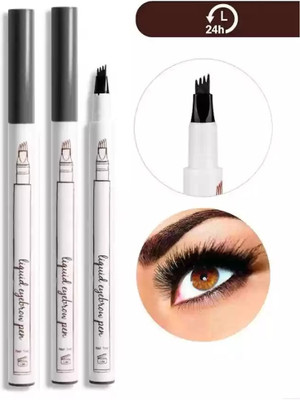 GFSU - GO FOR SOMETHING UNIQUE Eyebrow Tattoo Pen Micro-Forked Brushes 4D Eyebrows Color and Shape(Black)