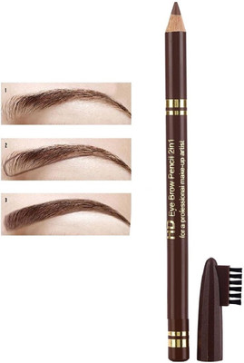 Amaryllis 3D Waterproof Eyebrow Pencil with Brush pack of 1(Brown)