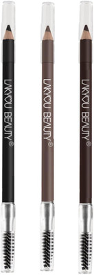 Lakyou Beauty Dual size eyebrow pencil black brown and deep brown set of 3(black brown and deep brown)