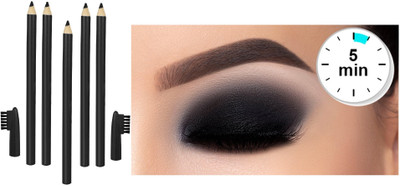 NADJA BLACK EYE BROW PENCIL WITH BRUSH MATTE LOOK(BLACK)