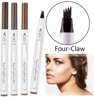 Emijun 3D Eyebrow Pencil with 4 Forked Natural Eyebrow Pen(multi color)