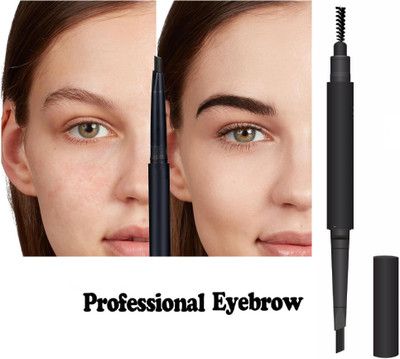 USBK Eyebrow Pencil with Spoolie - Black, Smudge Proof 1.2 g(BLACK)