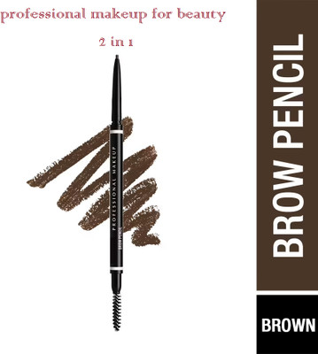 KAIASHA eyebrow Pencil 2 in1 Dual Brow Filling Pencil with Spoolie pack of - 1( brown)(brown)