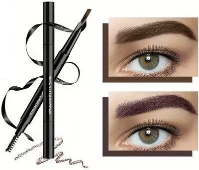 GULGLOW99 Waterproof Natural Look Dual-Ended Eyebrow Pencil with Brush, Long-Lasting(BROWN)