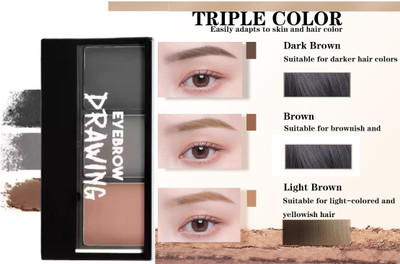 luzimaisa Natural Look Eyebrow enhancer palette With 3 Shade(multi color)