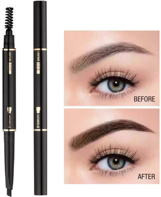 SHENYCOLORS Double Eyebrow Pencil with eyebrow Brush-( BLACK )(black)