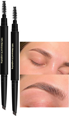 ADJD 2 in1 Eyebrow Pencil & Brush to Shape, Define and Fill the Eyebrows(BROWN)