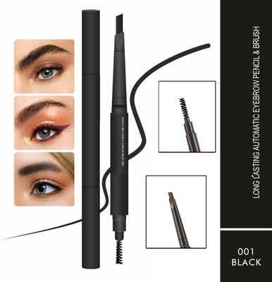 NADJA Smudge-Proof Eye Brow Eyebrow Pencil with Brush(BLACK)