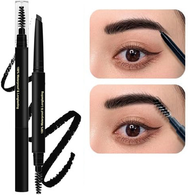 GULGLOW99 Brow Pencil - 2-in-1 Brow Brush & Lead Pencil - Shape, Define(BLACK)