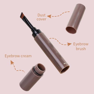 GABBU Waterproof Sweatproof Non Dizzy Dyeing Multi Use Eyebrow Cream with One Pen(DARK BROWN)