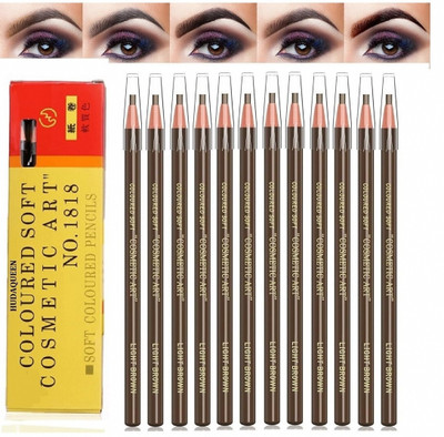 HUDAQUEEN Set of 12 Brown Eyebrow Pencil All Weather Brow 1818(Brown)