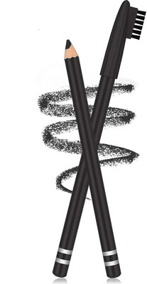 NADJA PROFESSIONAL BLACK COLOR SMUDGE PROOF EYE BROW PENCIL WITH BRUSH(BLACK)