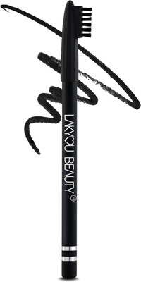 Lakyou Beauty Long-Lasting Eyebrow Pencil with Brush | Jet Black | Smudge-Proof Finish(Black)