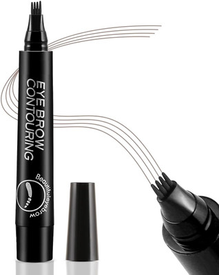 GULGLOW99 Professional Fine Sketch Liquid Eye Natural Looking Brow Pen 4 Tip(BLACK)