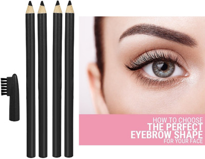 NADJA NEW SMUDGE PROOF EYE BROW PENCIL SET OF 4 PENCIL(BLACK)