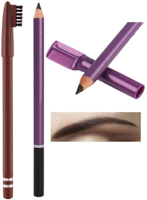 Yuency Smudge Free Eyebrow Pencil with Styler For Bold & Beautiful Eyebrows(brown + black)