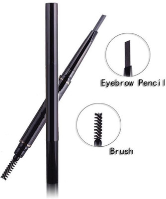 SHENYCOLORS 2 in 1 Eyebrow Pencil with eyebrow Brush for get matte look eyes(BLACK)