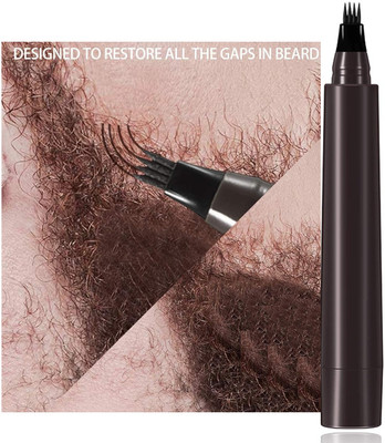 tanvi27 Best 4 Tip Beard & brow Filler Pen Kit for Men, Male Mustache Repair & Shape(Natural brown)