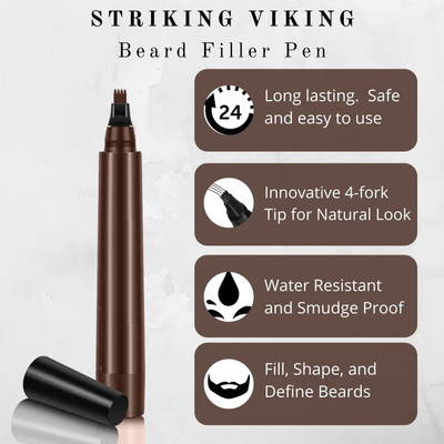 manasona 4D Microblading Eyebrow Pencil Waterproof Fork Tip Brow(BROWN)