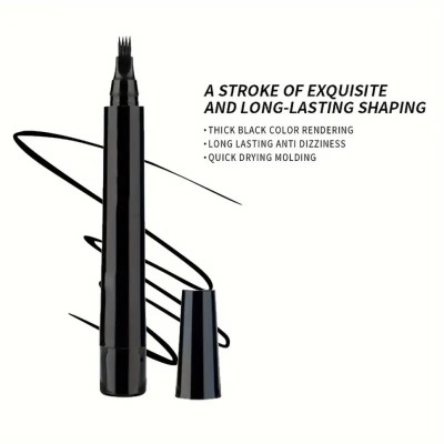 WOONGMI Waterproof Eyebrow Pencil, Sweat-Resistant Natural-Fill Brow Pen(BLACK)