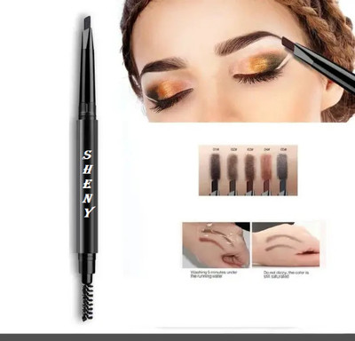 Sheny Attractive Waterproof Eyebrow Pencil with Brush Smudge proof Eyebrow (BLACK)(black)