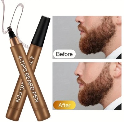 manasona Waterproof Proof and Sweat Proof Beard Filler Pen(BROWN)