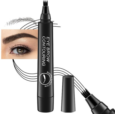 GULGLOW99 4 Tip Microblade Eyebrow Pen for Denser & Fuller Eyebrows - Black 1 g(BLACK)