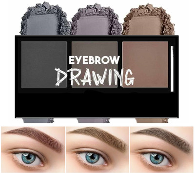 MYEONG 3 in 1 Eyebrow Powder Cake with Angled Eyebrow Brush 7.2 g(Multi Shades)