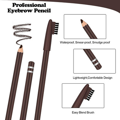 SEUNG Eyebrow Pencils Long-lasting Water-proof with Soft Brush 1(BROWN)