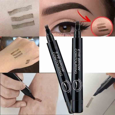 EVERERIN Eyebrow Tattoo Pen with a Micro-Fork Tip - Natural Looking COMBO 5 g(BLACK)