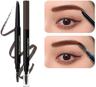 GULGLOW99 Waterproof Brown Eyebrow Pen with Brush,Dual-sided Fine Tip Eyebrow(BROWN)
