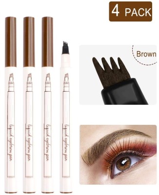 Emijun 24 Hours Waterproof Eyebrow Pen with 3D Micro-Fork Tip Pencil(BROWN)