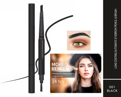 USBK Highly Pigmented Eyebrow Pencil with Spoolie - Black 1.2 g(BLACK)