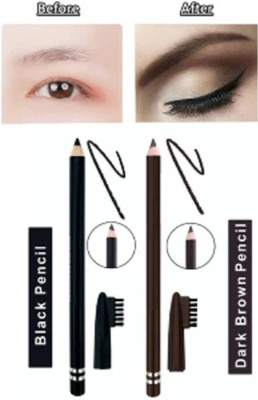Jiwoo PROFESSIONAL LOOK BLACK EYE BROW PENCIL FOR PERFECT EYEBROWS(BLACK, BROWN)