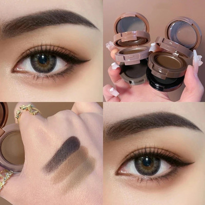 MYEONG Eyebrow Powder Cake Brow Palette Eyebrow Enhancer Waterproof 3 in one Kit 9 g(Smoky Eye)