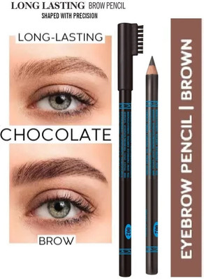 JANOST Matte Finish Eyebrow Pencil With Brush | Smudge Proof Eyebrow Definer Penci(DARK BROWN)