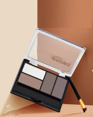 ADJD 4 In 1 Black and Brown Eyebrow Powder Palette and With Brush(MULTICOLOUR)