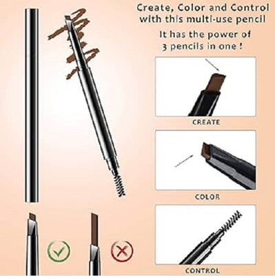 SHENYCOLORS EYEBROW PENCIL 2 IN 1 DUAL SIDED PACK OF 1 USE FOR BEAUTIFUL WOMEN(BROWN)