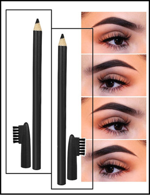 NADJA NEW DARK BLACK EYE BROW PENCIL WITH BRUSH SET OF 2(BLACK)