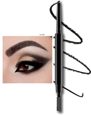 MYEONG 2-in-1 Eyebrow Pencil Micro Precision Eye Brow Pencil With Brush(Black)