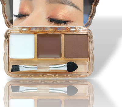 GULGLOW99 3 Colors Eye Brow Powder & Wax Cream Palette Long-Lasting Waterproof,(MULTI COLORS)
