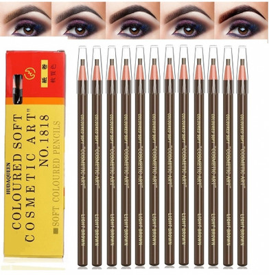 HUDAQUEEN Set of 12 Brown Eyebrow Pencil Micro Precision Tip 1818(Brown)