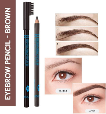 Amaryllis Professional Matte Finish Use Eyebrow pencil With Brush(BROWN)